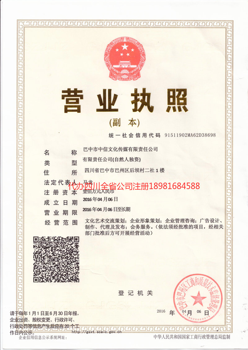 乐至乐至中信文化传媒有限责任公司